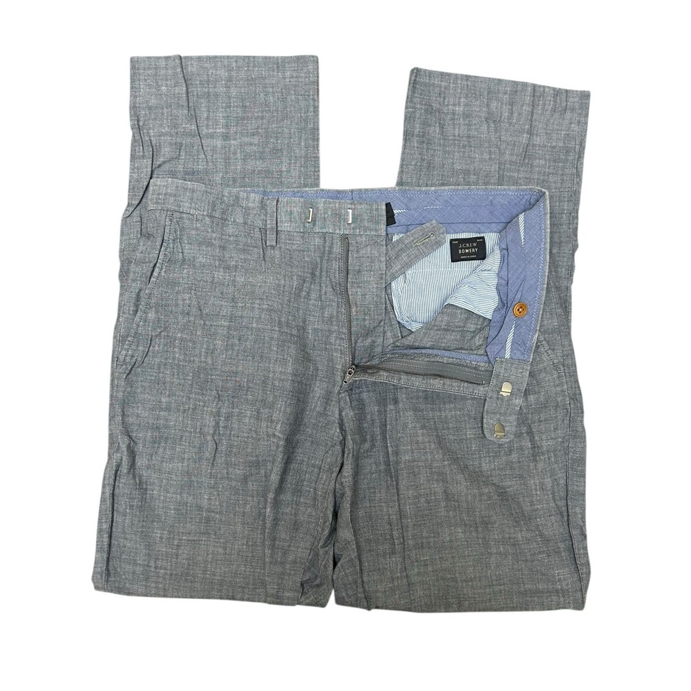 J Crew Bowery Khaki Pants FITS 32x30 Cotton Men's‎ Heather Blue